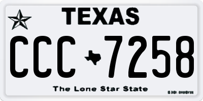 TX license plate CCC7258