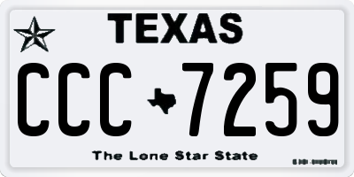 TX license plate CCC7259