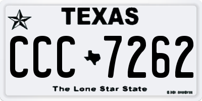 TX license plate CCC7262