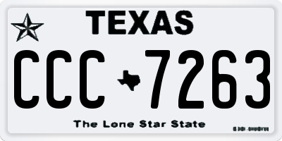 TX license plate CCC7263