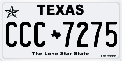 TX license plate CCC7275