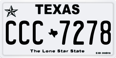 TX license plate CCC7278