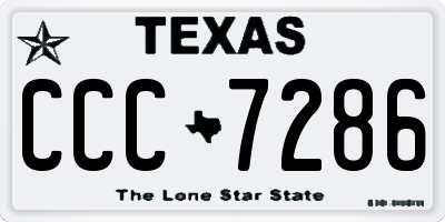 TX license plate CCC7286