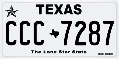 TX license plate CCC7287