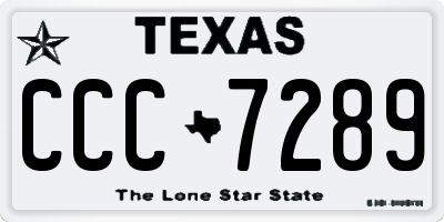 TX license plate CCC7289