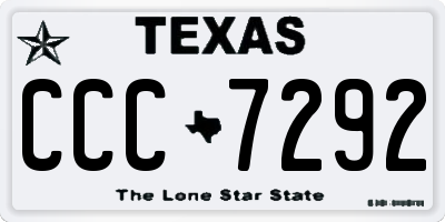TX license plate CCC7292