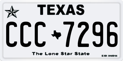 TX license plate CCC7296