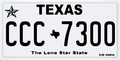 TX license plate CCC7300