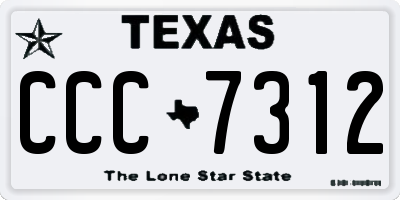 TX license plate CCC7312