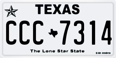 TX license plate CCC7314