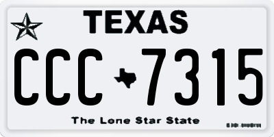 TX license plate CCC7315