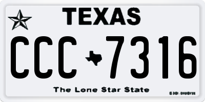 TX license plate CCC7316