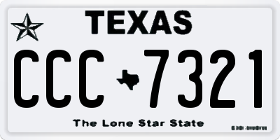 TX license plate CCC7321