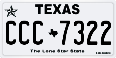 TX license plate CCC7322