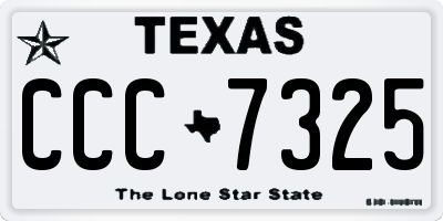 TX license plate CCC7325
