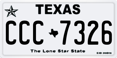 TX license plate CCC7326