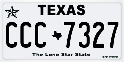 TX license plate CCC7327