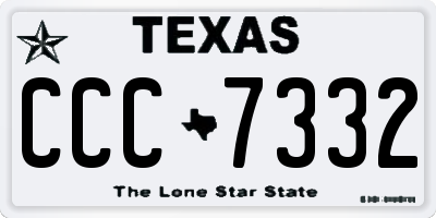 TX license plate CCC7332