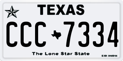TX license plate CCC7334