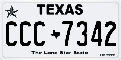 TX license plate CCC7342