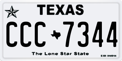 TX license plate CCC7344