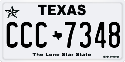 TX license plate CCC7348