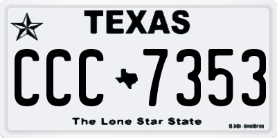 TX license plate CCC7353