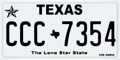 TX license plate CCC7354