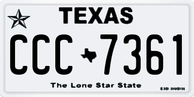 TX license plate CCC7361