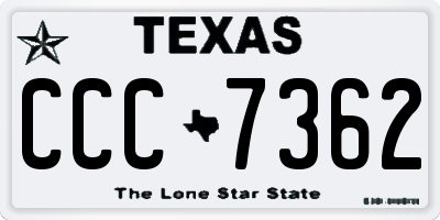 TX license plate CCC7362