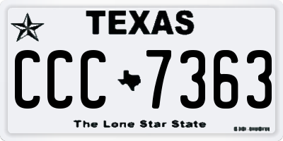 TX license plate CCC7363