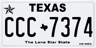TX license plate CCC7374
