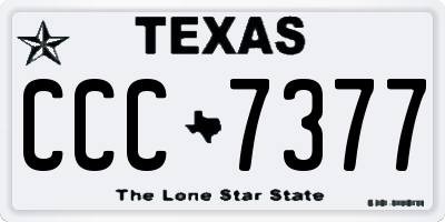 TX license plate CCC7377