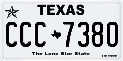 TX license plate CCC7380