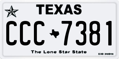 TX license plate CCC7381
