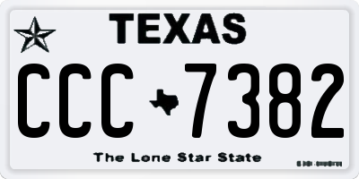 TX license plate CCC7382