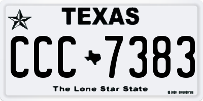 TX license plate CCC7383