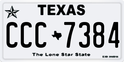 TX license plate CCC7384