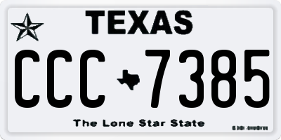 TX license plate CCC7385