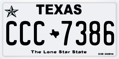 TX license plate CCC7386