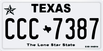 TX license plate CCC7387