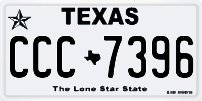 TX license plate CCC7396