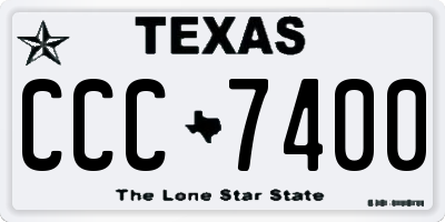 TX license plate CCC7400