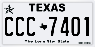 TX license plate CCC7401