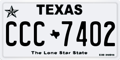 TX license plate CCC7402