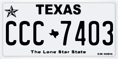 TX license plate CCC7403
