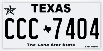 TX license plate CCC7404
