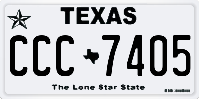 TX license plate CCC7405