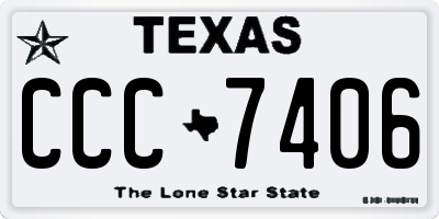 TX license plate CCC7406