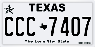 TX license plate CCC7407